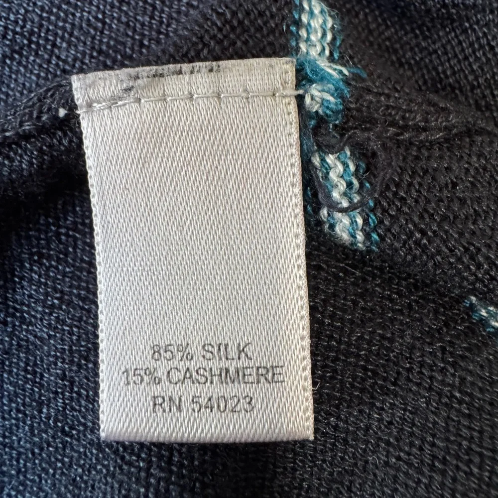 Banana Republic Silk Cashmere V-neck Striped Long Sleeve Sweater